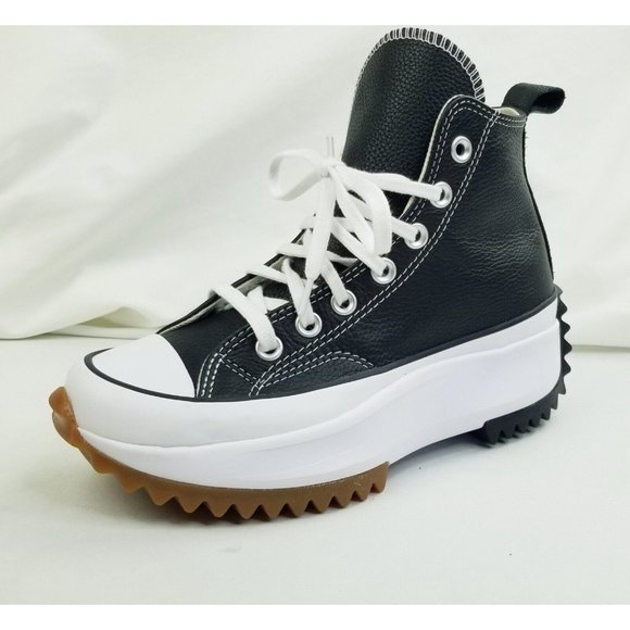 Converse Shoes - Converse Run Star Size Women's 5.5 Men's 4 Black Leather Hi Lace Up Platform